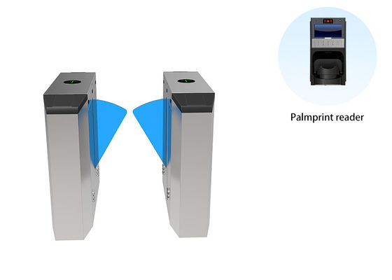 Indoor/Outdoor Pedestrian Flap Barrier Gate With Integrated RFID/QR Code Card Collectors