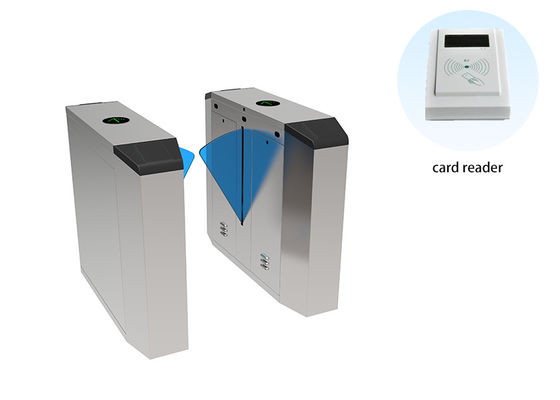 Indoor/Outdoor Pedestrian Flap Barrier Gate With Integrated RFID/QR Code Card Collectors