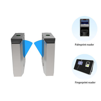 Indoor/Outdoor Pedestrian Flap Barrier Gate With Integrated RFID/QR Code Card Collectors